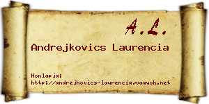 Andrejkovics Laurencia névjegykártya